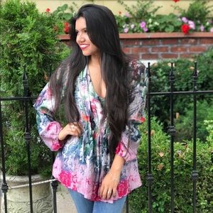 Sundance Silk Floral V neck